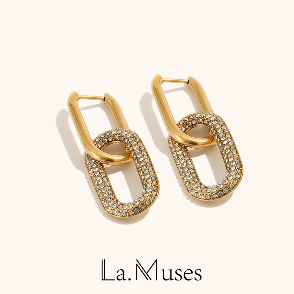 Streetwear Brand Accessories - La.Muses Retro Doppelschleife Design Tropfenohrringe Edelstahl