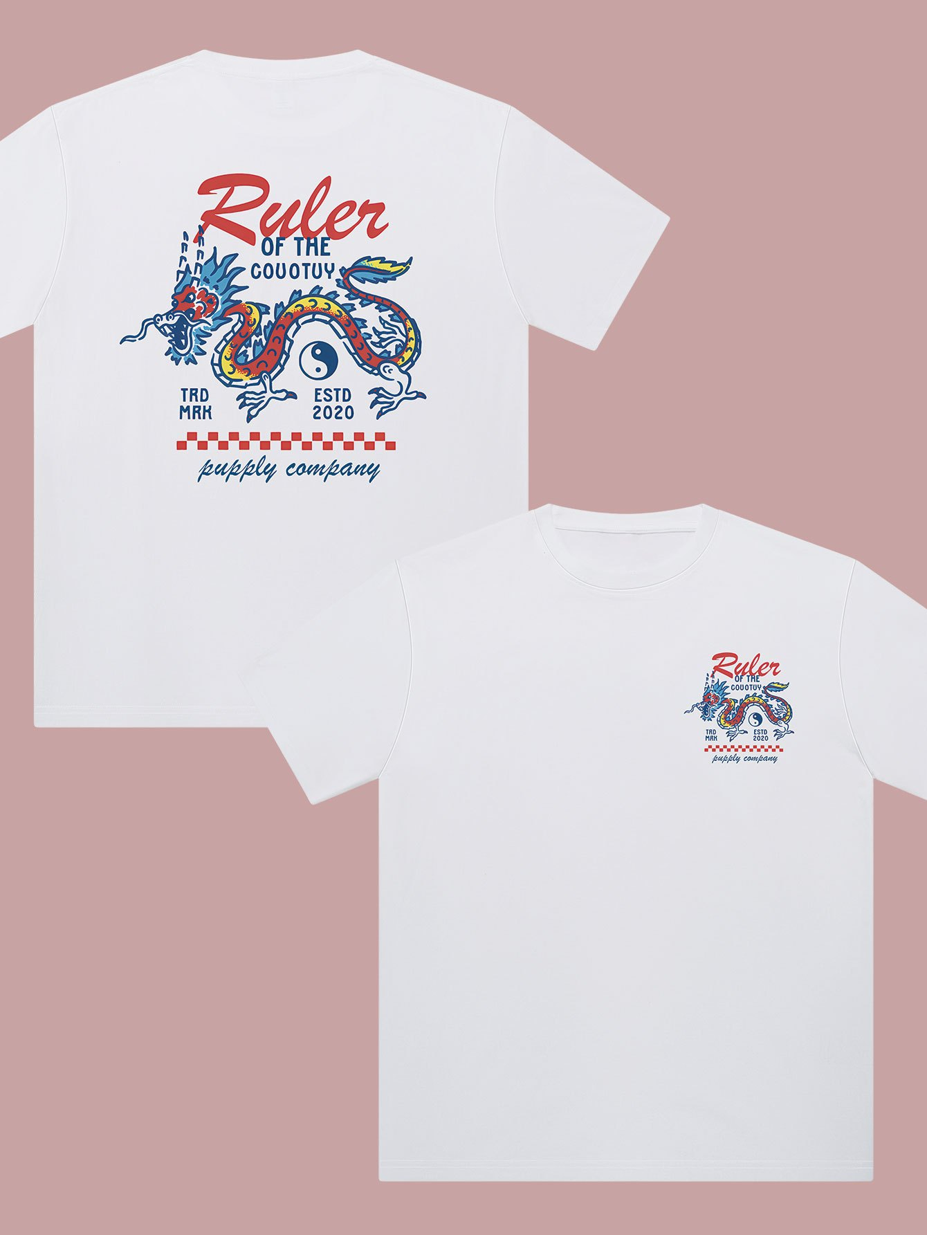 Streetwear Brand Top - Tai Chi Drachenkönig-Print Trendiges Marken-T-Shirt aus
