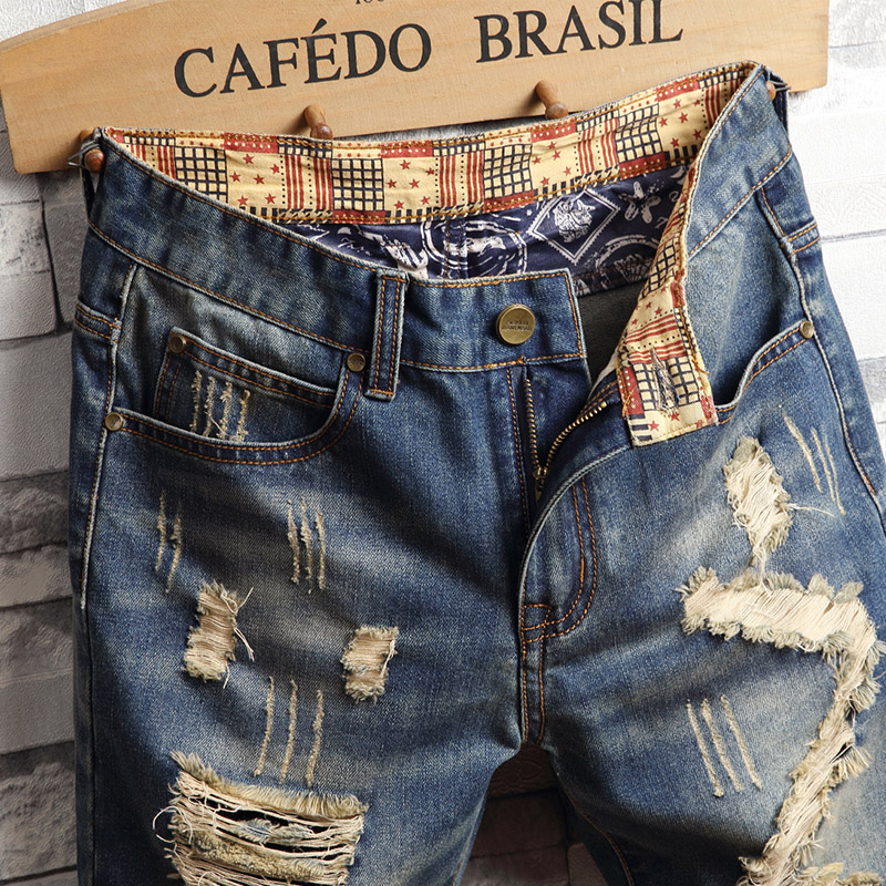 Zerrissene Hip-Hop-Jeans-Short – Streetwear Brand Pants Bewertung und Preis